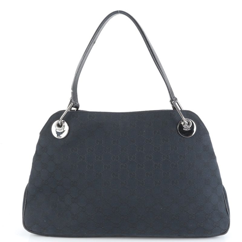 Gucci GG Canvas Eclipse Leather Tote Bag Shoulder 121023 Hand Genuine Leather