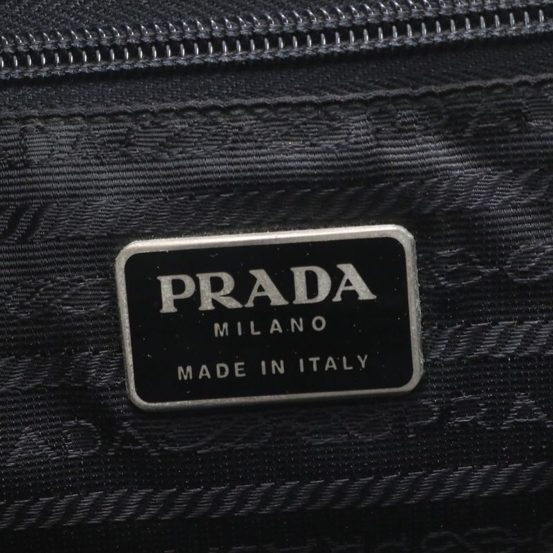 Prada Tessuto Nylon Triangle Logo Tote Bag Shoulder Black A4 Ladies RCE Db48-2