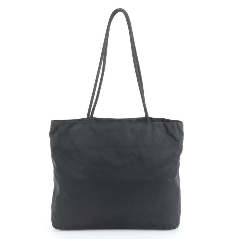 Prada Tessuto Nylon Triangle Logo Tote Bag Shoulder Black A4 Ladies RCE Db48-2