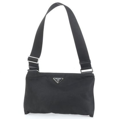 Prada Tessuto Nylon Triangle Logo Leather Shoulder Bag Crossbody Messenger