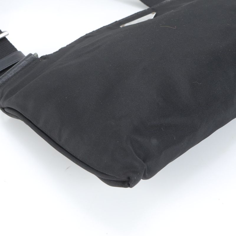 Prada Tessuto Nylon Triangle Logo Leather Shoulder Bag Crossbody Messenger