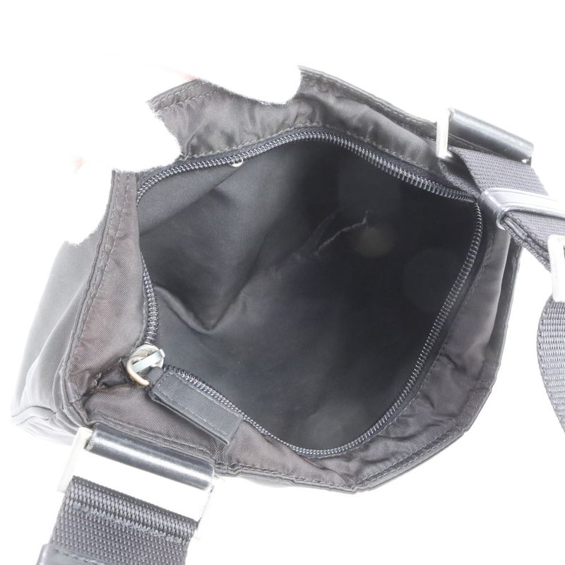 Prada Tessuto Nylon Triangle Logo Leather Shoulder Bag Crossbody Messenger