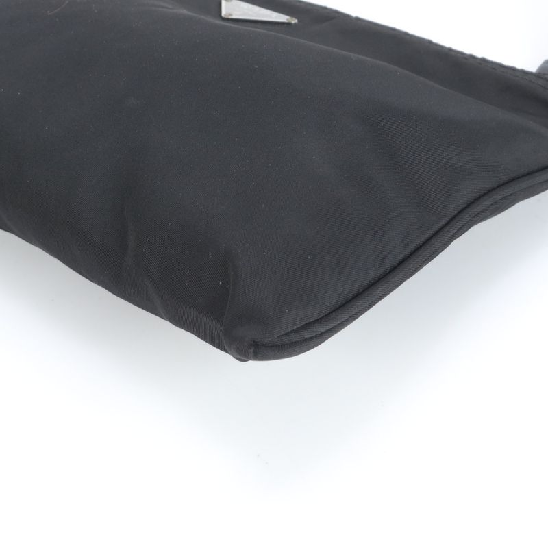 Prada Tessuto Nylon Triangle Logo Leather Shoulder Bag Crossbody Messenger