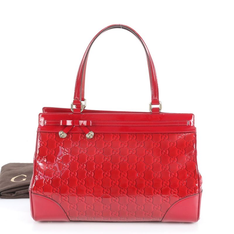 Gucci Shiny Guccissima Heart Mayfair Leather Tote Bag 257612 Shoulder Women RRE