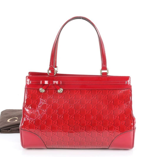 Gucci Shiny Guccissima Heart Mayfair Leather Tote Bag 257612 Shoulder Women RRE