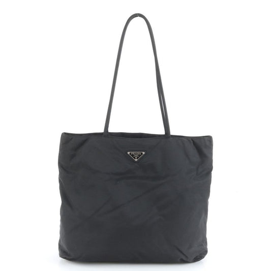 Prada Tessuto Nylon Triangle Logo Tote Bag Shoulder Black A4 Ladies RCE Db49-2