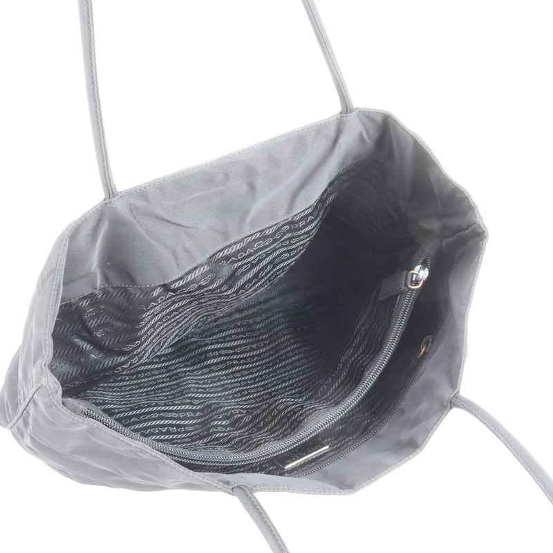 Prada Tessuto Nylon Triangle Logo Tote Bag Shoulder Black A4 Ladies RCE Db49-2