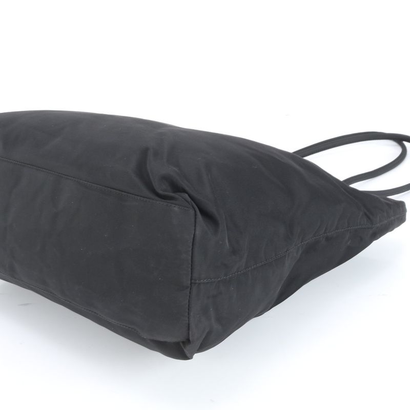 Prada Tessuto Nylon Triangle Logo Tote Bag Shoulder Black A4 Ladies RCE Db49-2