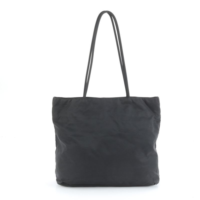 Prada Tessuto Nylon Triangle Logo Tote Bag Shoulder Black A4 Ladies RCE Db49-2