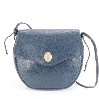 Vintage Christian Dior CD Logo Leather Shoulder Bag Crossbody Black Women RCE