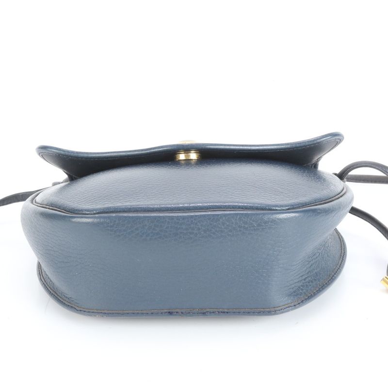 Vintage Christian Dior CD Logo Leather Shoulder Bag Crossbody Black Women RCE