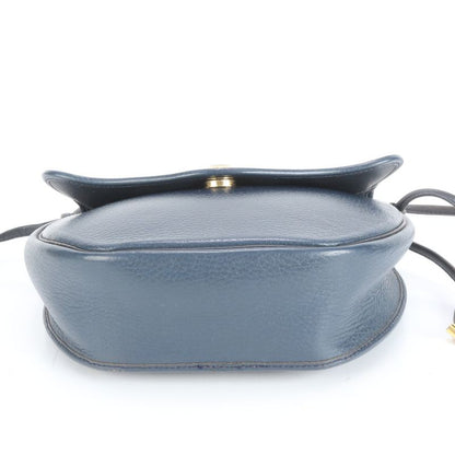 Vintage Christian Dior CD Logo Leather Shoulder Bag Crossbody Black Women RCE