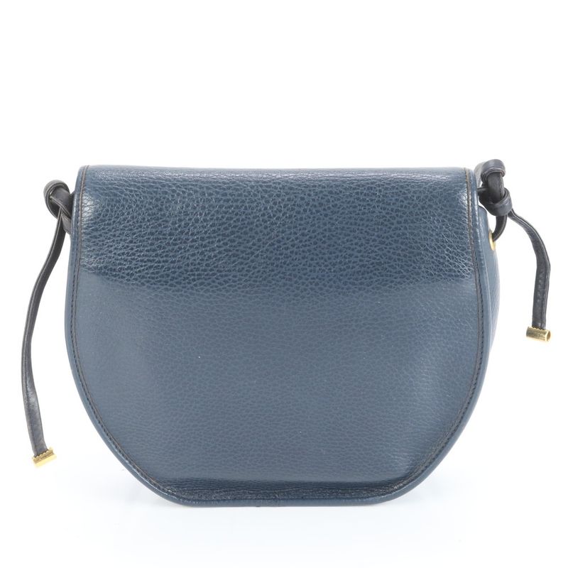 Vintage Christian Dior CD Logo Leather Shoulder Bag Crossbody Black Women RCE