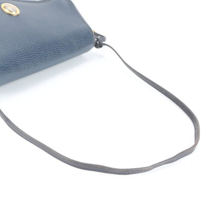 Vintage Christian Dior CD Logo Leather Shoulder Bag Crossbody Black Women RCE