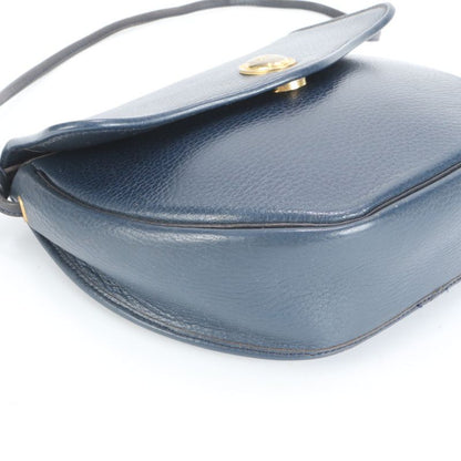 Vintage Christian Dior CD Logo Leather Shoulder Bag Crossbody Black Women RCE