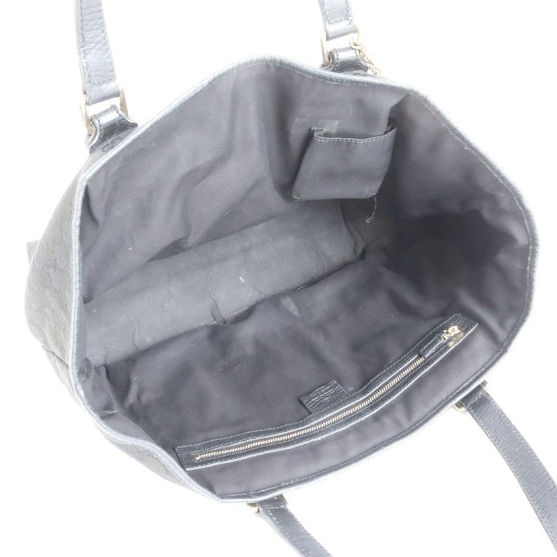 Gucci GG Canvas With Charm 139260 Leather Tote Bag Shoulder Hand Black A4