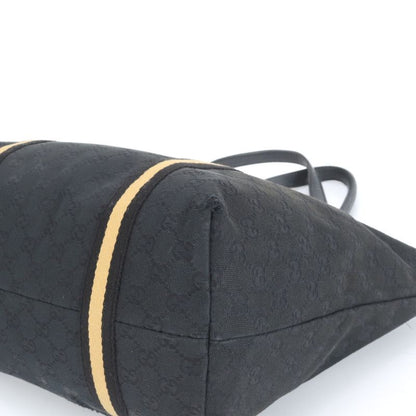 Gucci GG Canvas With Charm 139260 Leather Tote Bag Shoulder Hand Black A4