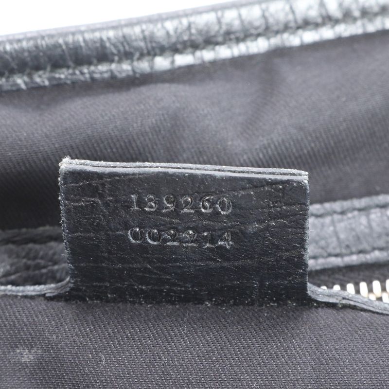 Gucci GG Canvas With Charm 139260 Leather Tote Bag Shoulder Hand Black A4