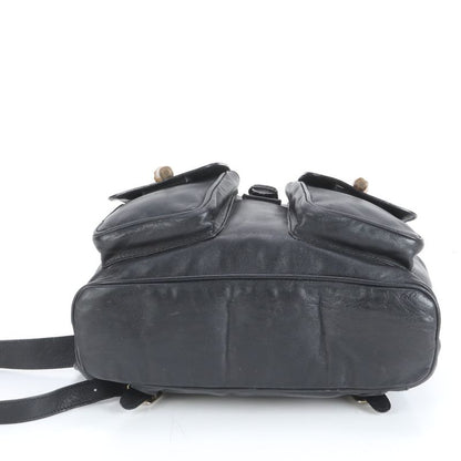 Vintage Old Gucci Bamboo Leather Backpack Sac Backpack Black Women's RCE Db63-10