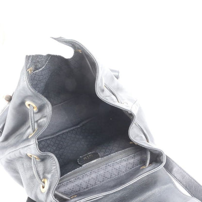 Vintage Old Gucci Bamboo Leather Backpack Sac Backpack Black Women's RCE Db63-10