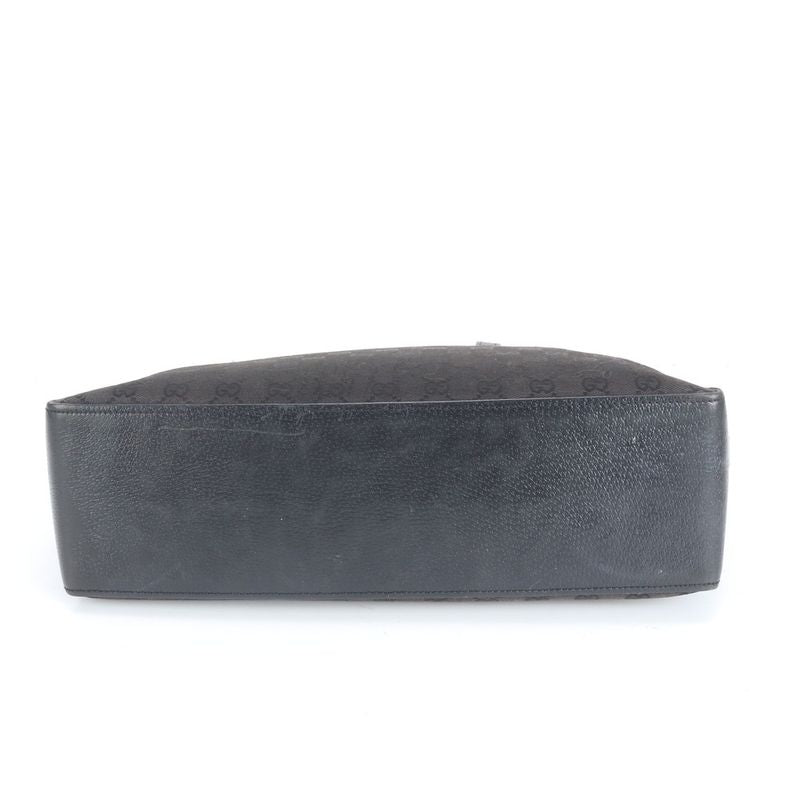 Gucci GG Canvas 106251 Leather Tote Bag Shoulder Business Black Genuine Leather