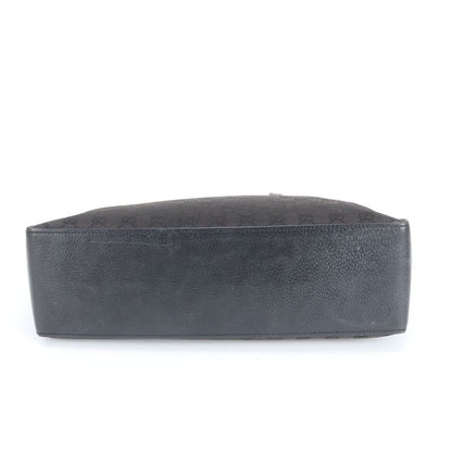 Gucci GG Canvas 106251 Leather Tote Bag Shoulder Business Black Genuine Leather