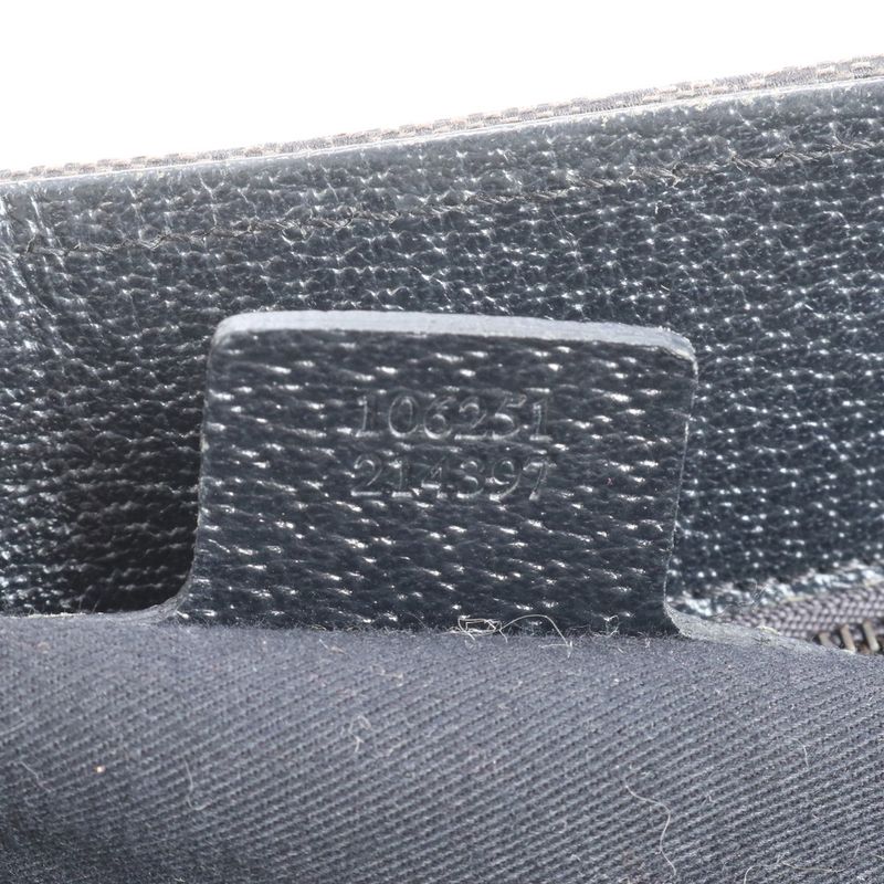 Gucci GG Canvas 106251 Leather Tote Bag Shoulder Business Black Genuine Leather