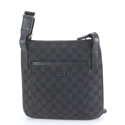 Gucci GG Canvas Leather Shoulder Bag Crossbody Messenger 122793 Black Men's RCE