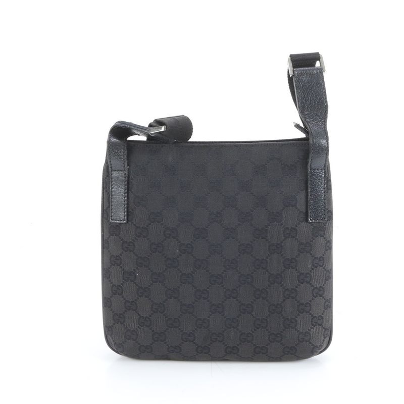 Gucci GG Canvas Leather Shoulder Bag Crossbody Messenger 122793 Black Men's RCE