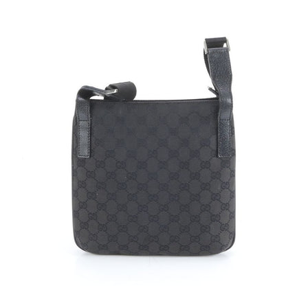 Gucci GG Canvas Leather Shoulder Bag Crossbody Messenger 122793 Black Men's RCE