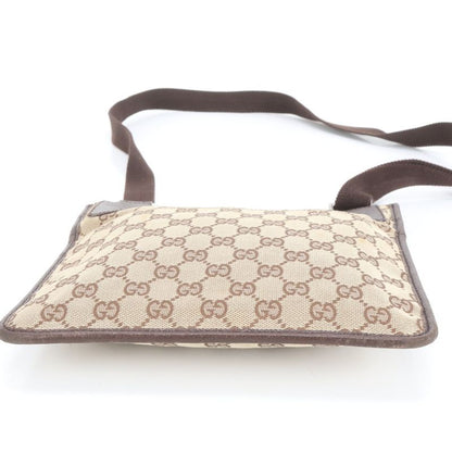 Gucci GG Canvas Leather Shoulder Bag Crossbody Messenger 27639 Brown Gentlemen