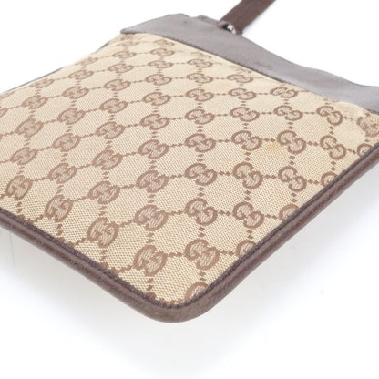 Gucci GG Canvas Leather Shoulder Bag Crossbody Messenger 27639 Brown Gentlemen