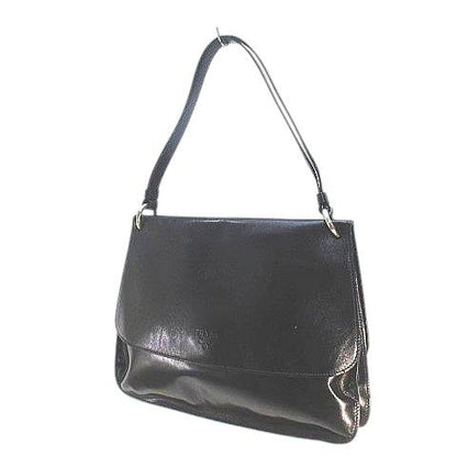 Prada B6094 Vitello Liss Ato Shoulder Bag Silver Hardware Black Leather Made in