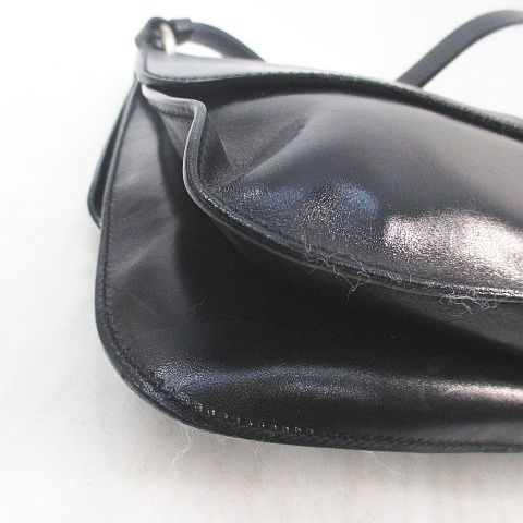 Prada B6094 Vitello Liss Ato Shoulder Bag Silver Hardware Black Leather Made in