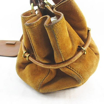 Gucci 95168 1705 Tote Handbag with Pouch Camel Suede Leather Made in Italy