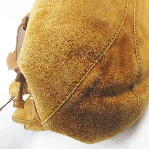 Gucci 95168 1705 Tote Handbag with Pouch Camel Suede Leather Made in Italy