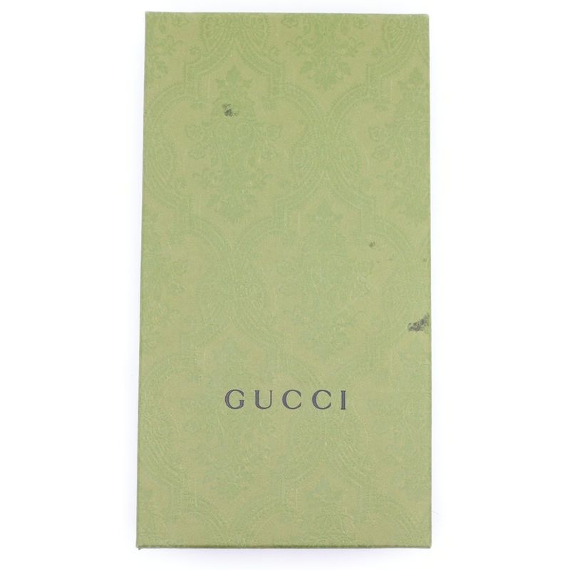 Gucci GG Marmont Round Zipper Long Wallet Card Case Long Wallet Black Leather