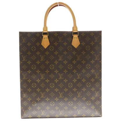 Louis Vuitton Monogram Sac Plastic Tote Handbag Brown Leather X PVC M51140 Gold