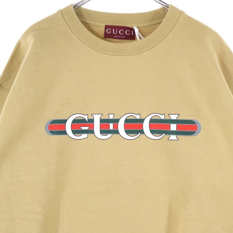 Gucci Sweatshirt Logo Print Crewneck Sweatshirt Beige 784413 Xjgkr