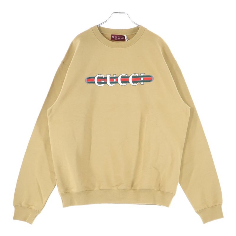 Gucci Sweatshirt Logo Print Crewneck Sweatshirt Beige 784413 Xjgkr
