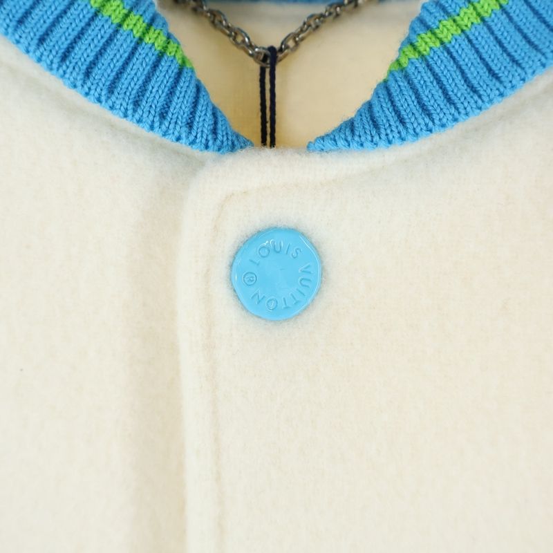 Louis Vuitton 23ss Rainbow Playground Monogram Varsity Jacket Leather Paneled