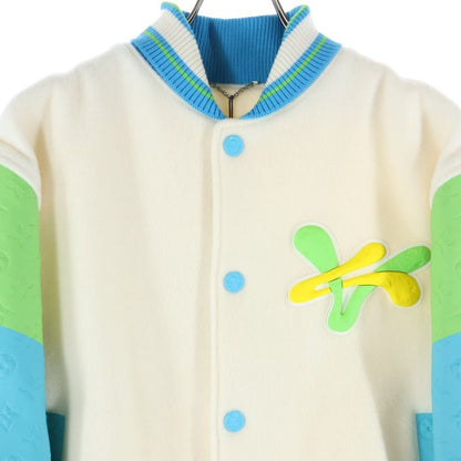 Louis Vuitton 23ss Rainbow Playground Monogram Varsity Jacket Leather Paneled