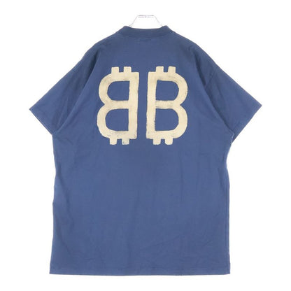 Balenciaga Distressed Logo Print Oversize D T-Shirt BB Logo Damaged Short