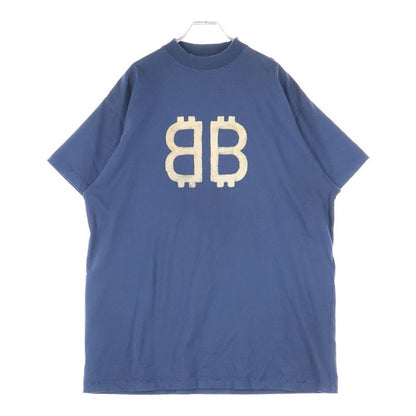 Balenciaga Distressed Logo Print Oversize D T-Shirt BB Logo Damaged Short