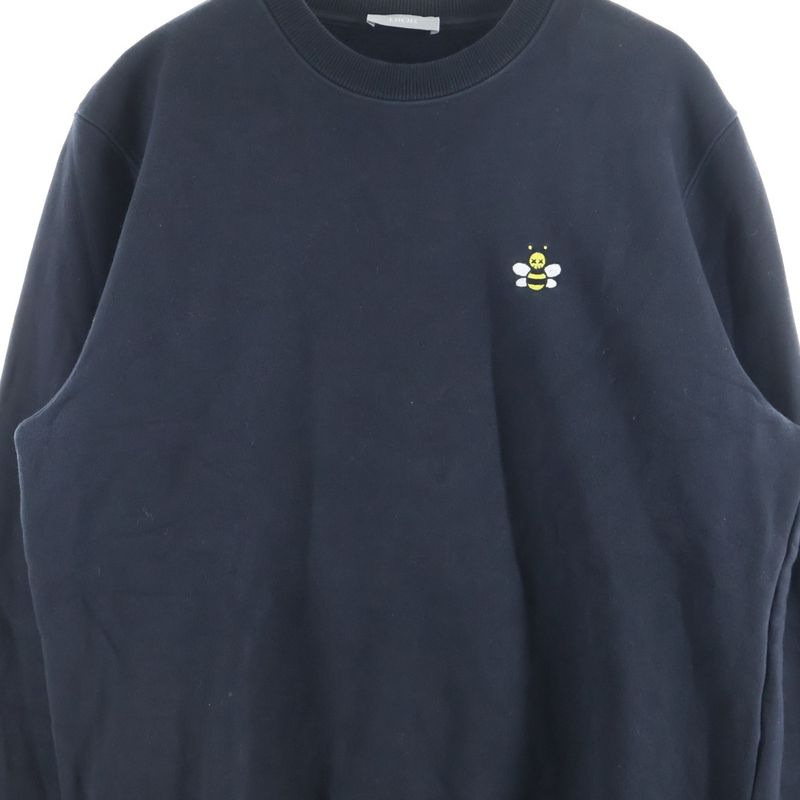 Dior 19ss X Kaw S Bee Embroidered Crewneck Sweatshirt Black 933j612a0531