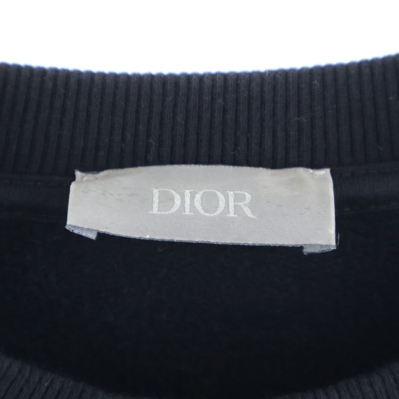 Dior 19ss X Kaw S Bee Embroidered Crewneck Sweatshirt Black 933j612a0531