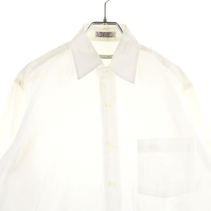 Christian Dior Cotton Regular Collar Long Sleeve Shirt White