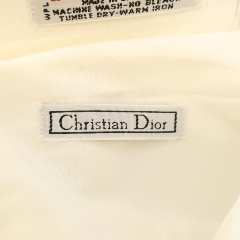 Christian Dior Cotton Regular Collar Long Sleeve Shirt White