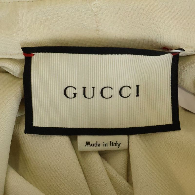 Gucci Ribbon One Peace Ruffle Ribbon Dress Ivory Women 457035 X5l50