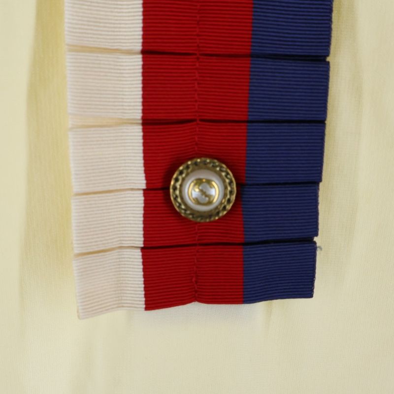 Gucci Ribbon One Peace Ruffle Ribbon Dress Ivory Women 457035 X5l50